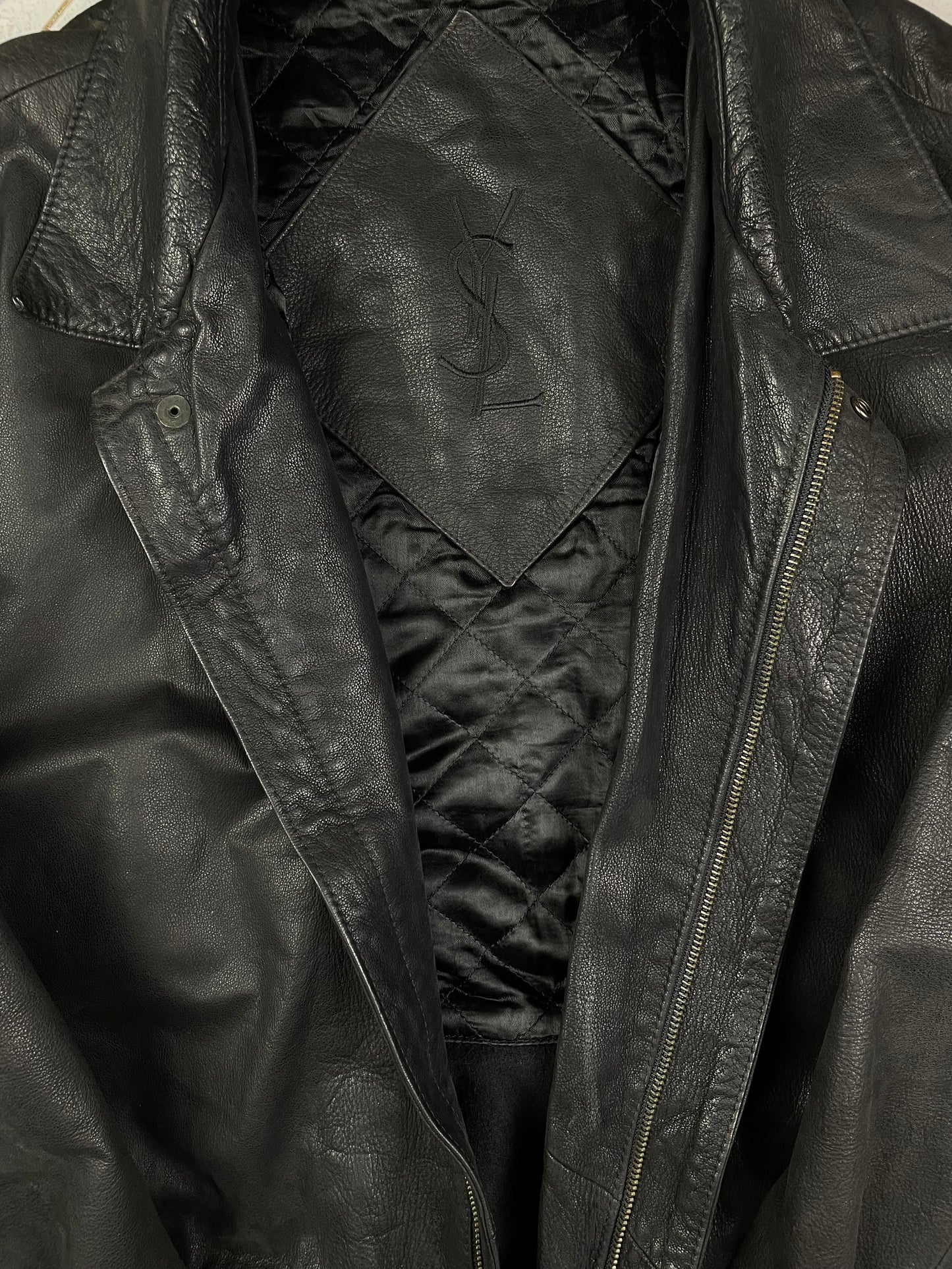 80’s YSL Leather trench coat