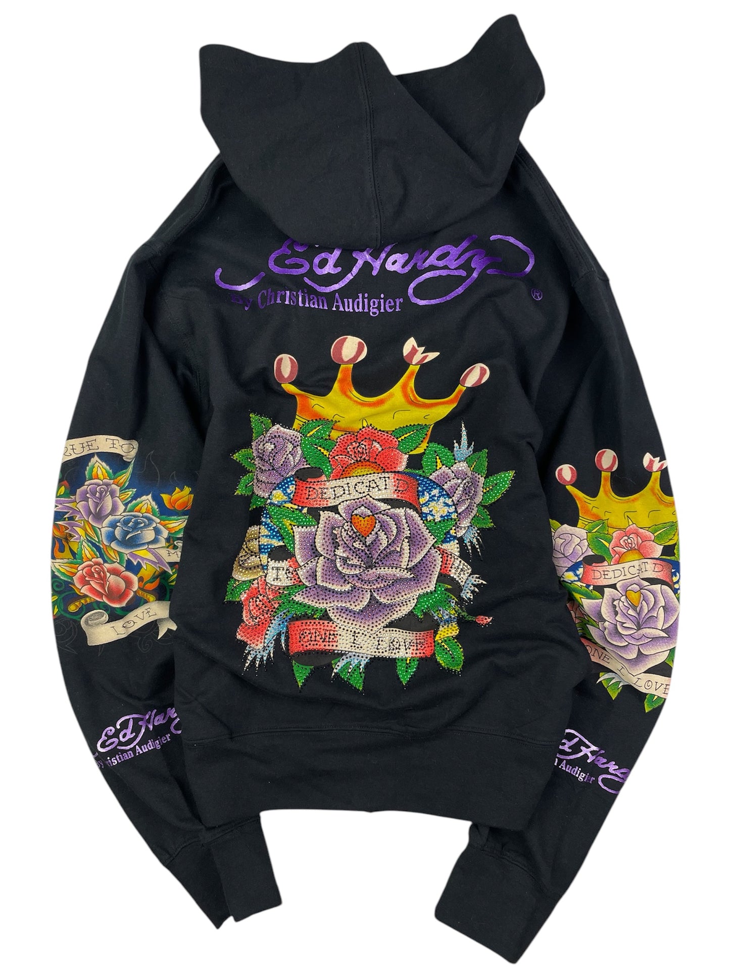 Y2k Ed Hardy Rhinestones Zip up jacket