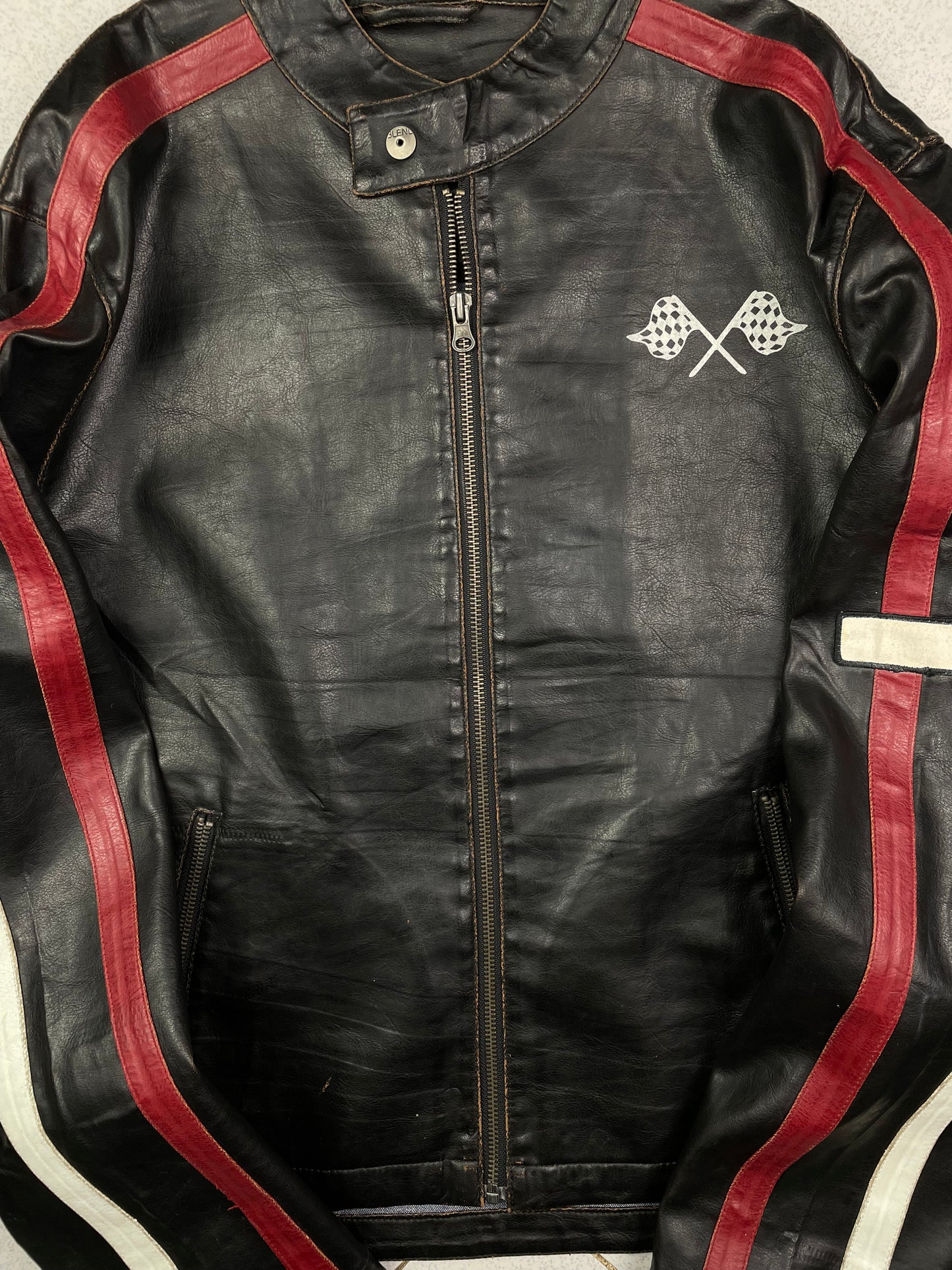 Vintage Leather Cafe racer moto jacket