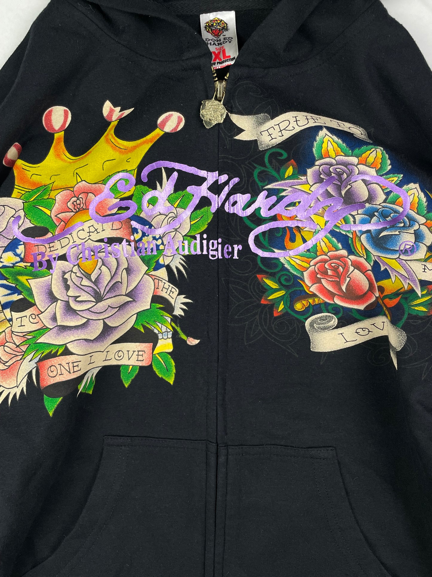 Y2k Ed Hardy Rhinestones Zip up jacket