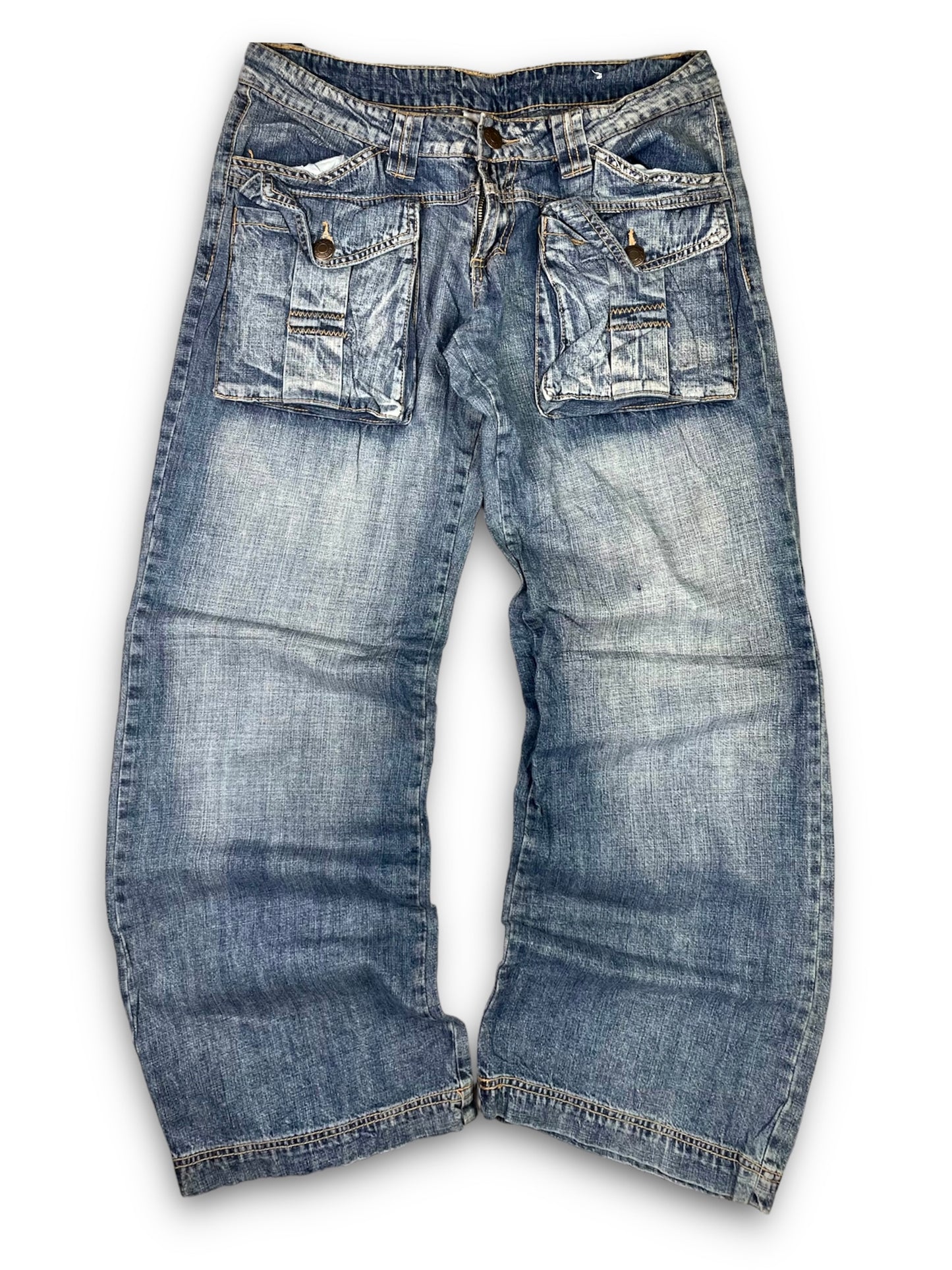 Vintage Y2k Washed Cargo Denim Pants