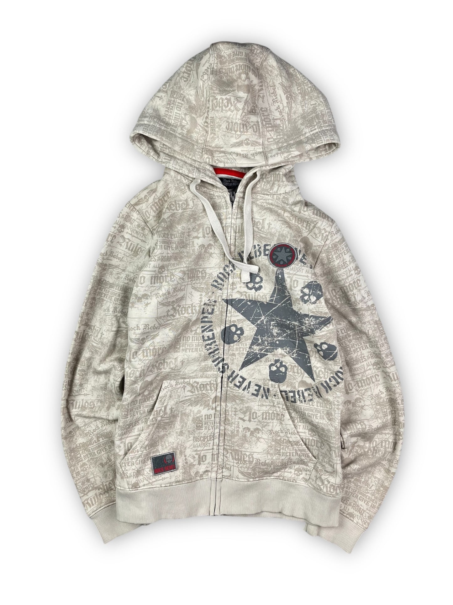 Vintage Y2k Rock Rebel Allover print zip up