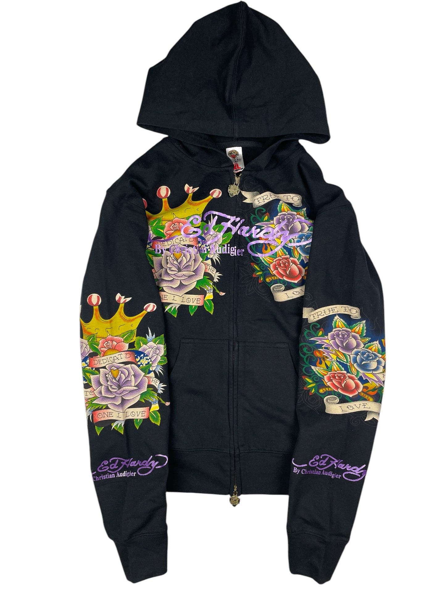 Y2k Ed Hardy Rhinestones Zip up jacket