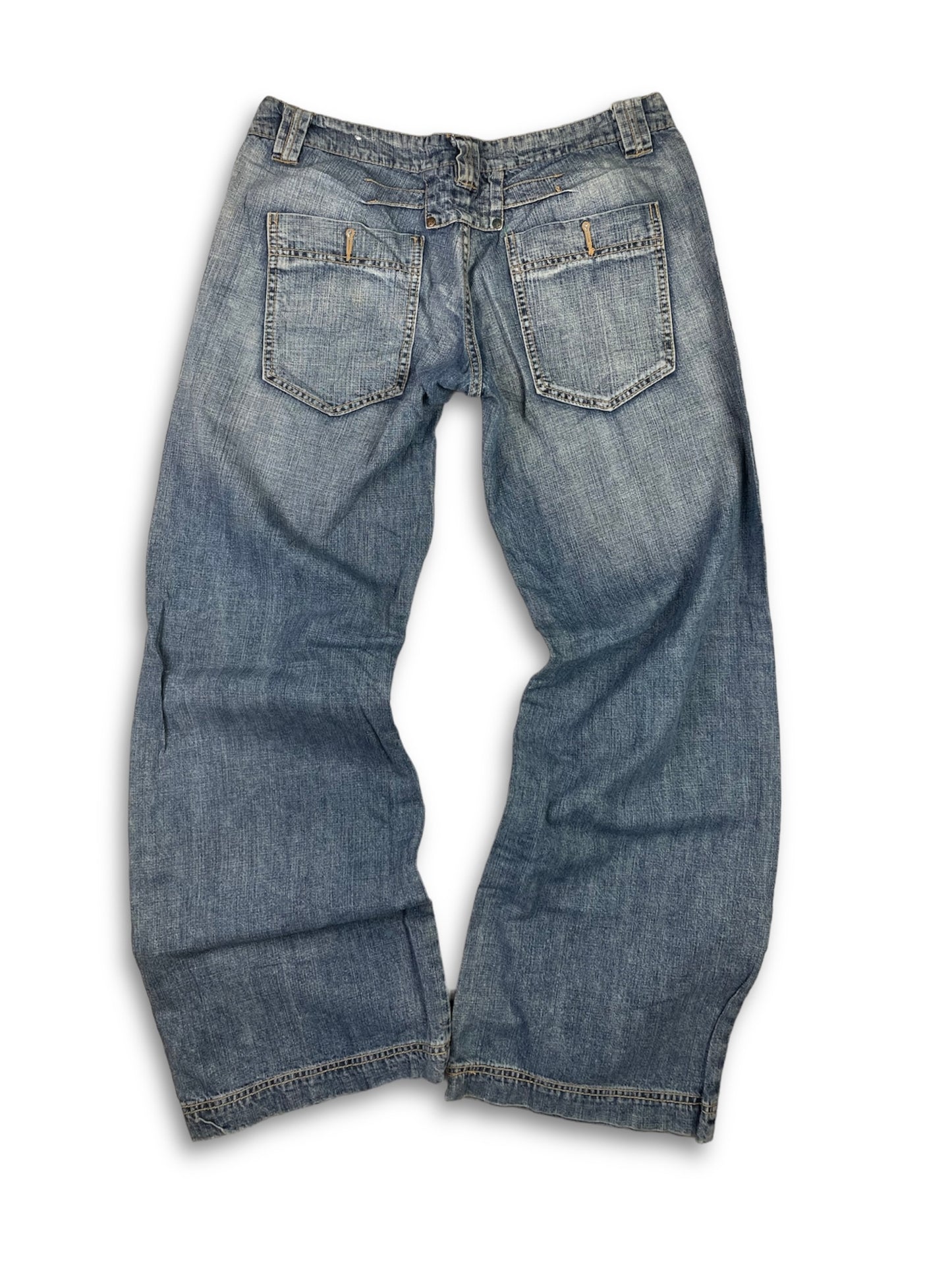 Vintage Y2k Washed Cargo Denim Pants