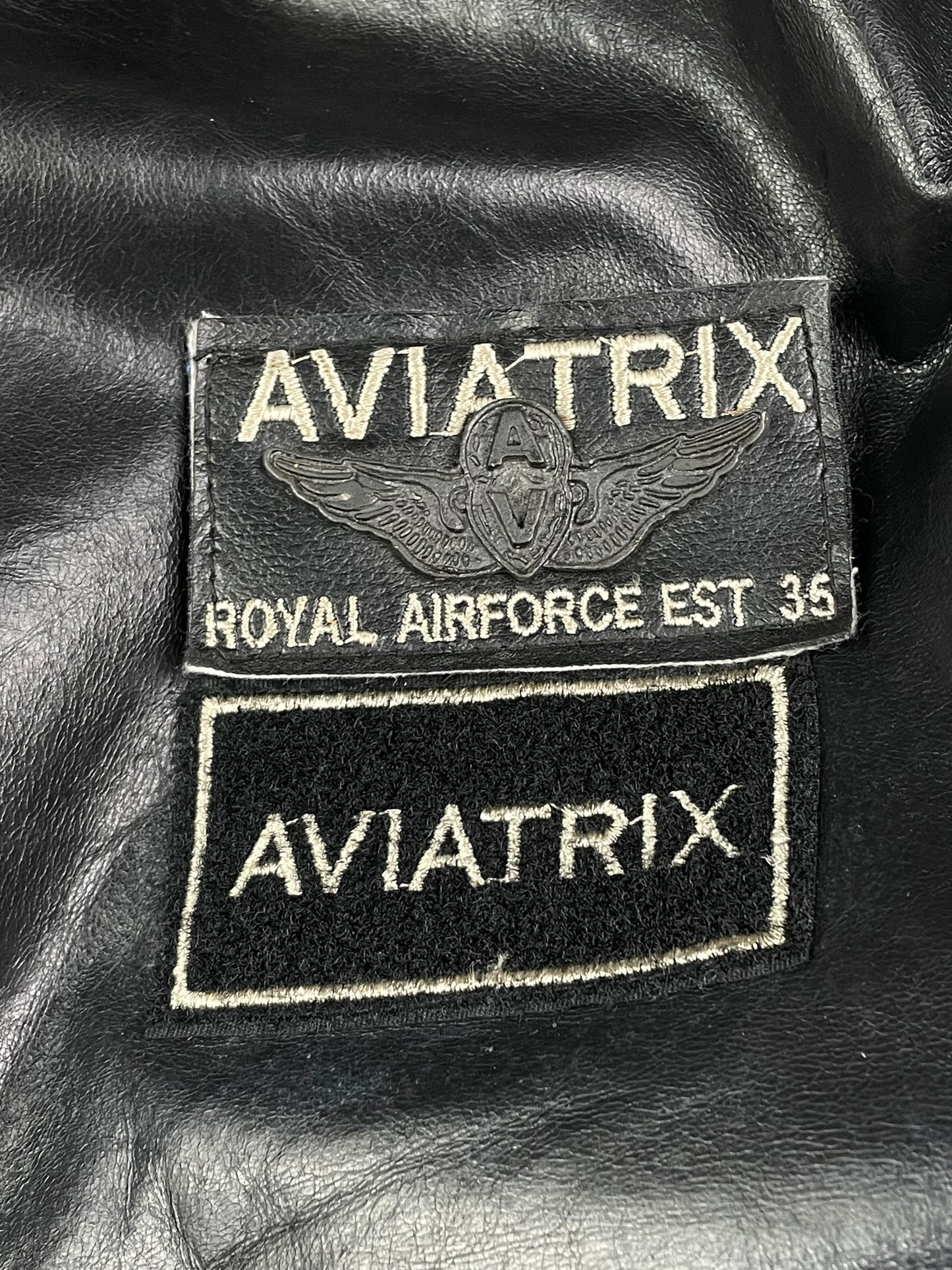 Vintage aviatrix buffalo leather flight jacket