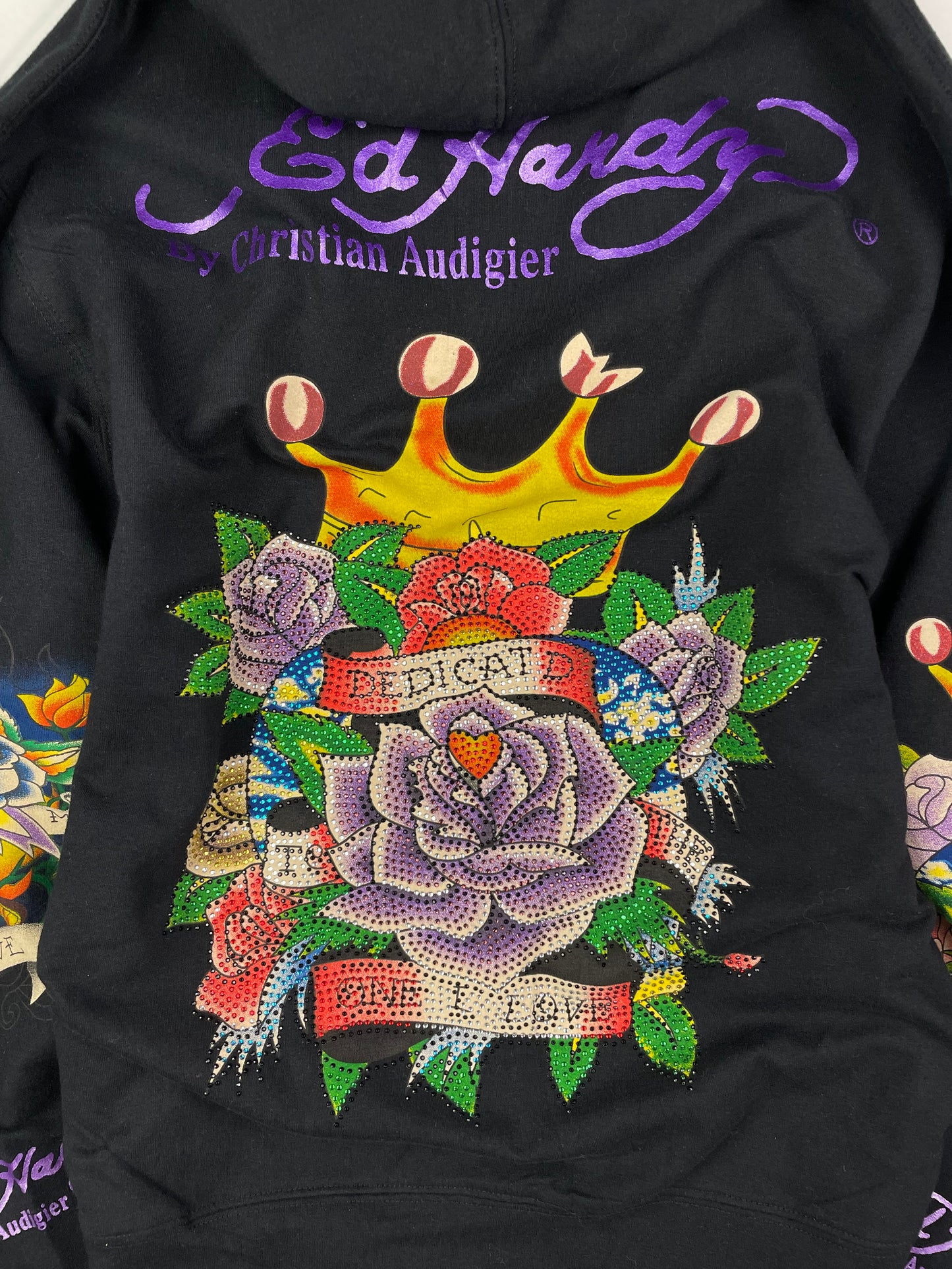 Y2k Ed Hardy Rhinestones Zip up jacket